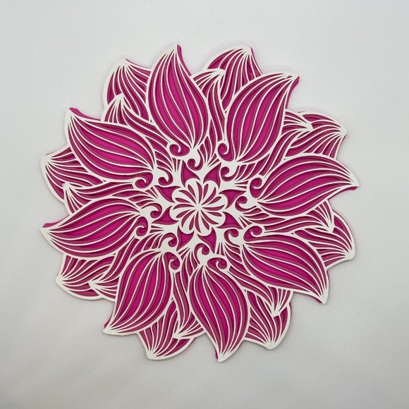 3D Layered Pink Flower Mandala Home Décor - Picture 2 of 2